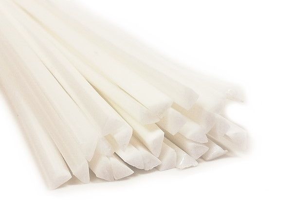 Plastic welding rods PP 4mm triangular White 25 rods | az-reptec